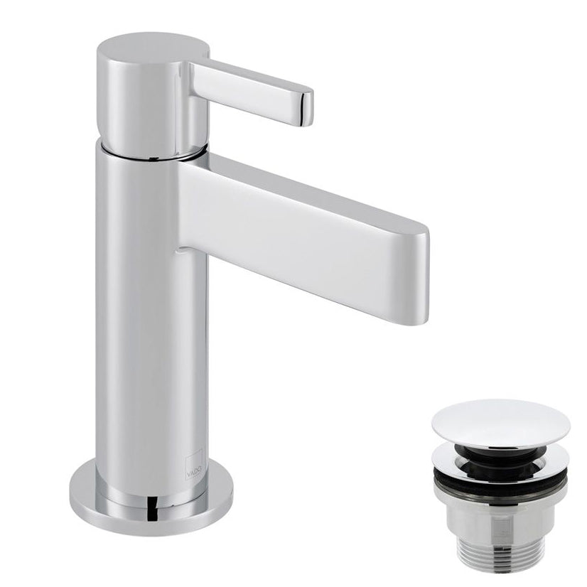 Vado Edit Single Taphole Cloakroom Mini Mono Basin Mixer Tap With Universal Waste - Polished Chrome - EDI-100M/CC-CP