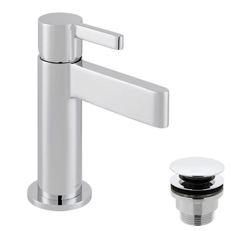 Vado Edit Single Taphole Cloakroom Mini Mono Basin Mixer Tap With Universal Waste - Polished Chrome - EDI-100M/CC-CP