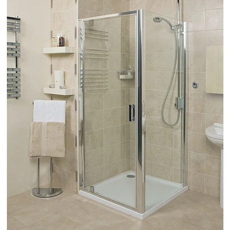 Roman Embrace Silver 800mm x 1900mm Pivot Shower Door - EF13S