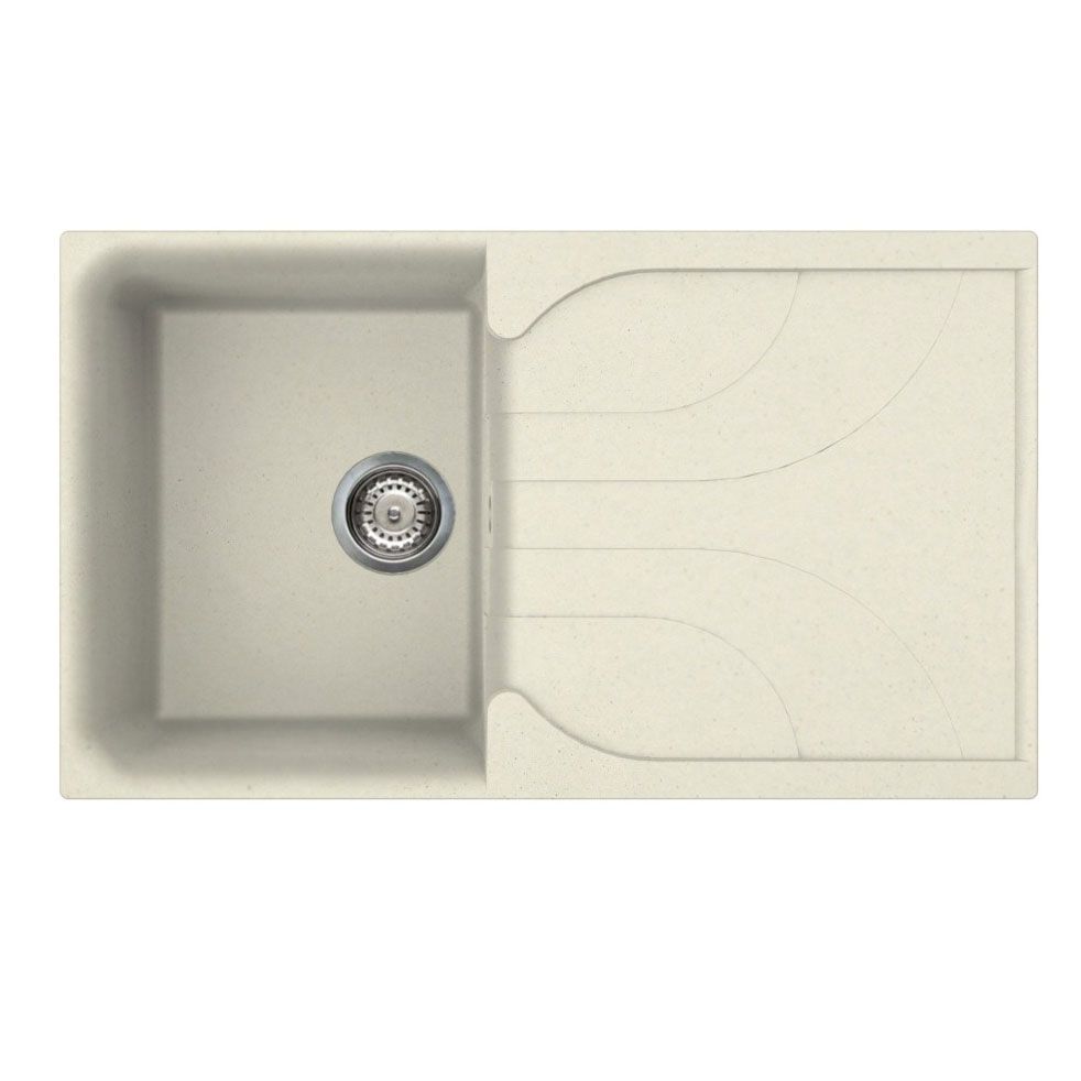 Reginox EGO Elleci Granite 1 Bowl Reversible Granitek Kitchen Sink - Cream - EGO 400 C