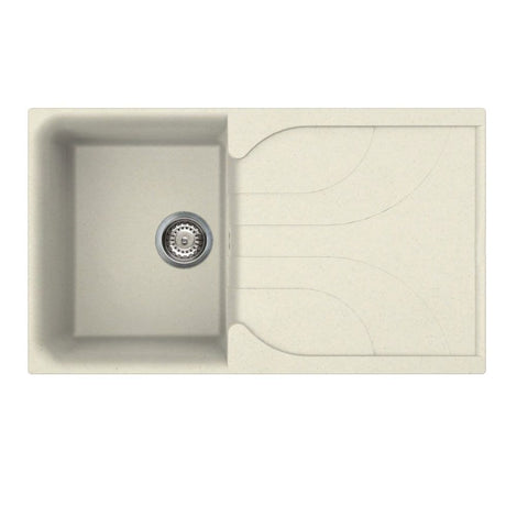 Reginox EGO Elleci Granite 1 Bowl Reversible Granitek Kitchen Sink - Cream - EGO 400 C