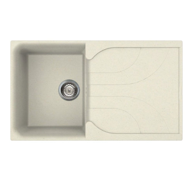 Reginox EGO Elleci Granite 1 Bowl Reversible Granitek Kitchen Sink - Cream - EGO 400 C