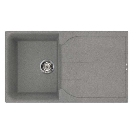 Reginox Elleci Granite Ego 400 single bowl kitchen sink in reversible Metaltek Titanium finish