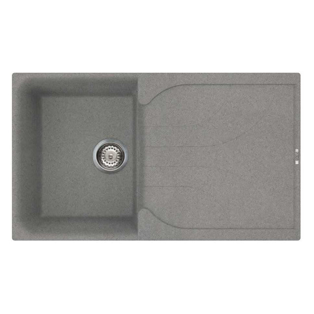 Reginox Elleci Granite Ego 400 single bowl kitchen sink in reversible Metaltek Titanium finish