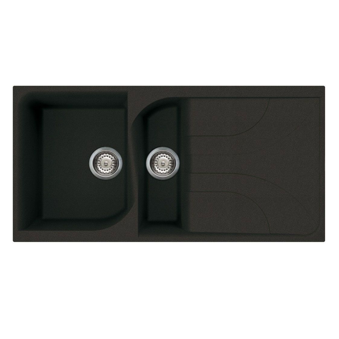 Reginox Elleci 1.5 Bowl Granite Kitchen Sink - Metaltek Black - EGO 475 B