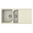 Reginox Elleci 1.5 bowl granite kitchen sink in cream with drainer and antibacterial surface
