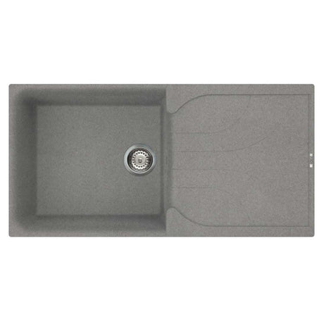 Reginox Elleci Granite Ego 480 1 bowl reversible kitchen sink with Metaltek Titanium finish and drainer.