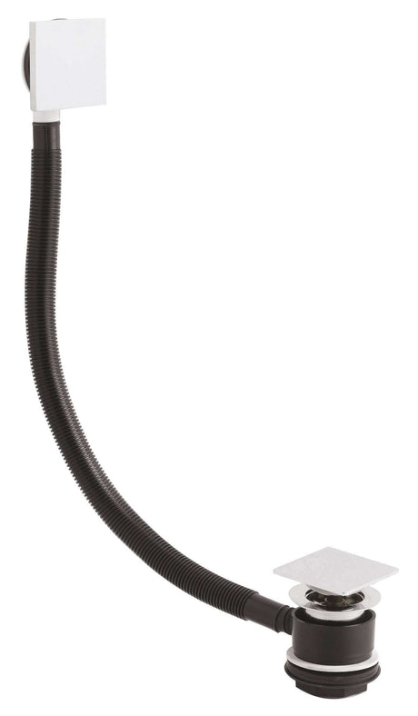 Nuie Designer Overflow Square Press Top Bath Waste - Chrome - EK308