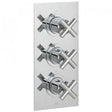 Vado Elements 2 Outlet chrome thermostatic shower valve with three handles wall mounted