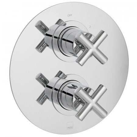 Vado Elements Water chrome thermostatic 2-handle shower valve wall mounted