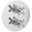 Vado Elements Water chrome thermostatic shower valve with two handles wall mounted