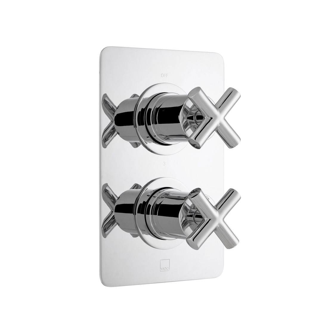 Vado Dx Elements 3 Outlet Thermostatic Shower Valve with Cross Handles - Polished Chrome - ELE-148D/3/SQ-CP