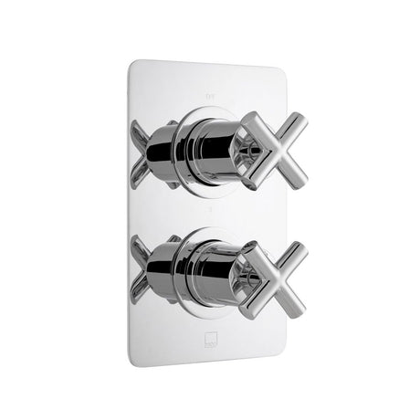 Vado Dx Elements 3 Outlet Thermostatic Shower Valve with Cross Handles - Polished Chrome - ELE-148D/3/SQ-CP