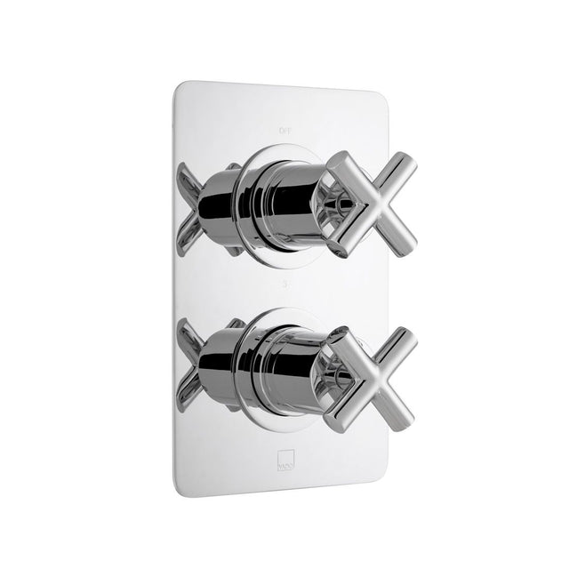 Vado Dx Elements 3 Outlet Thermostatic Shower Valve with Cross Handles - Polished Chrome - ELE-148D/3/SQ-CP