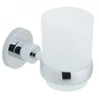 Vado Elements Frosted Glass Tumbler wall-mounted with chrome holder for bathroom accessories