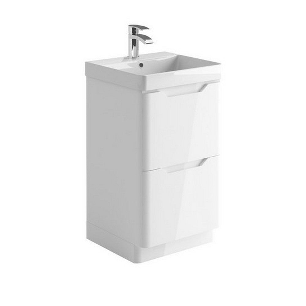 Scudo Ella 500mm Floorstanding Vanity Unit Only - White - ELLA-500FLOORUNIT-WHITE