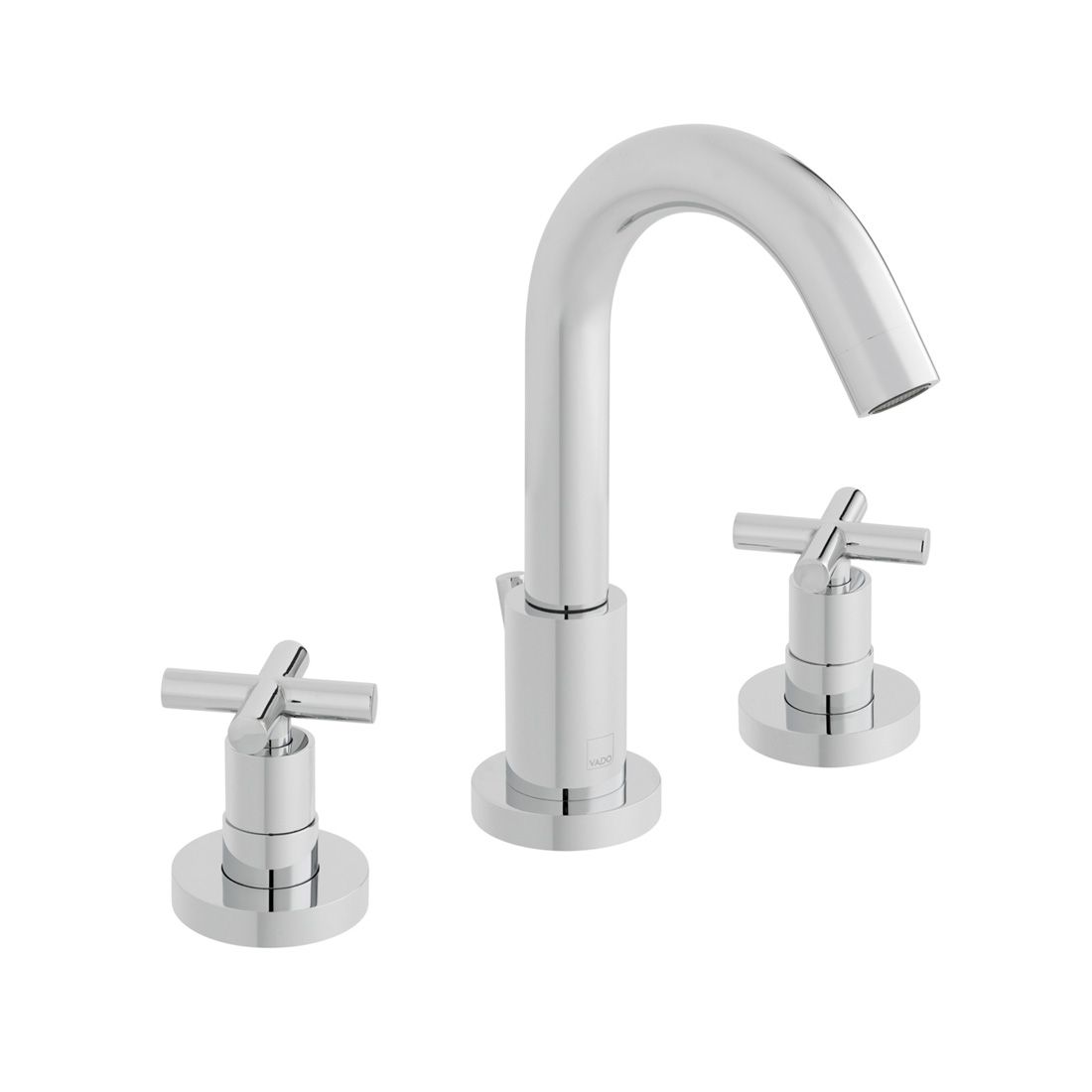 Vado Elements 3 Hole Basin Mixer Deck Mounted with Pop-up Waste And Honeycomb Flow Regulator - Chrome - ELW-101F-C/P