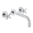 Vado Elements 3 Hole Basin Mixer with 200mm Spout Wall Mounted With Honeycomb Flow Regulator - Chrome - ELW-109FLA-C/P