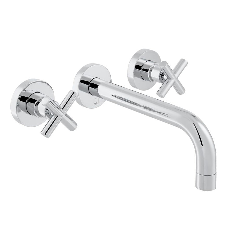 Vado Elements 3 Hole Basin Mixer with 200mm Spout Wall Mounted With Honeycomb Flow Regulator - Chrome - ELW-109FLA-C/P