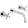 Vado Elements Water wall-mounted 3 hole chrome bath filler with 200mm spout and cross handles