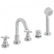 Vado Elements Water 5 hole chrome bath shower mixer deck mounted tap with handheld showerhead