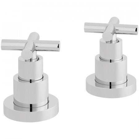 Vado Elements Water pair of chrome deck-mounted shower valves with modern design