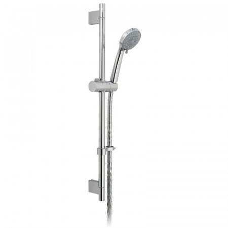 Vado Eris Slide Rail Shower Kit with round 3-function rub-clean handset, 700mm chrome slide rail and 150cm hose