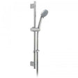 Vado Eris Slide Rail Shower Kit with round 3-function rub-clean handset, 700mm slide rail, and 150cm hose in chrome finish