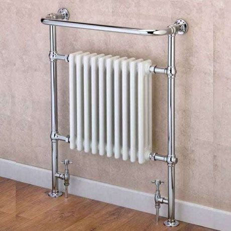 Supplies4Heat Boleyn 965mm Height x 673mm Width White/Chrome Radiator Heated Towel Rail - BOLE966708