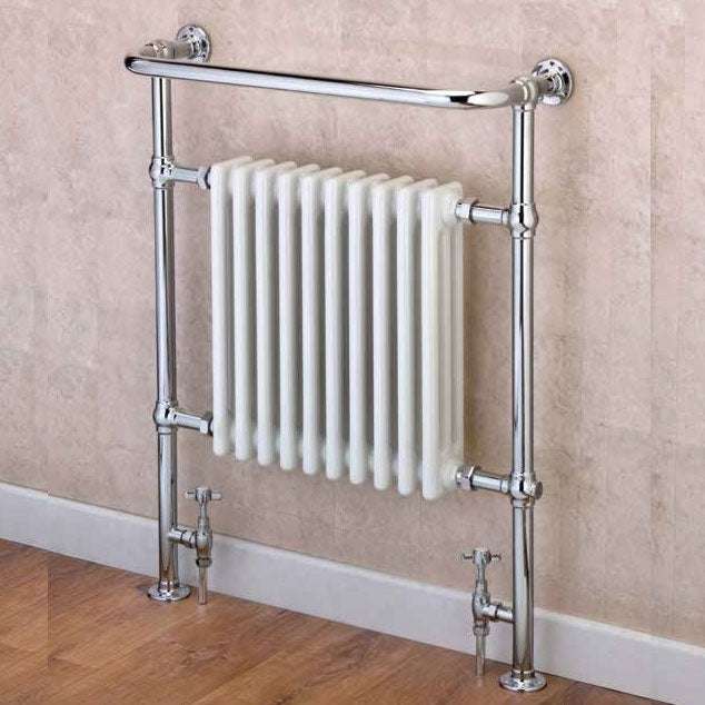 Supplies4Heat Boleyn 965mm Height x 673mm Width White/Chrome Radiator Heated Towel Rail - BOLE966708