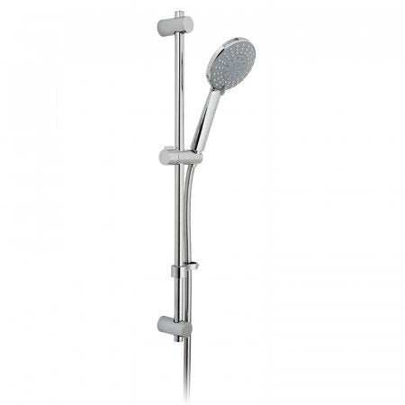 Vado Evolve Round 4 Function slide rail shower kit with smooth hose in chrome finish