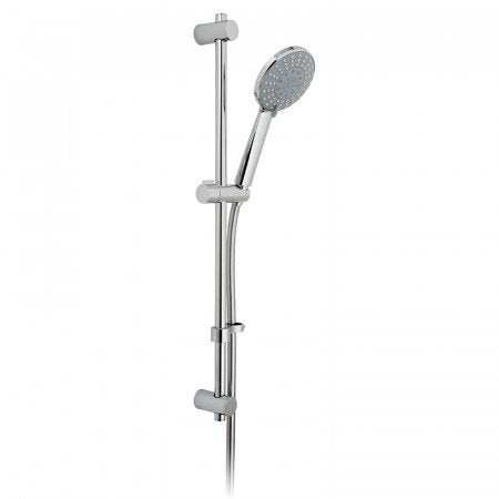 Vado Evolve Slide Rail Shower Kit with round 4-function rub-clean handset and 600mm chrome slide rail