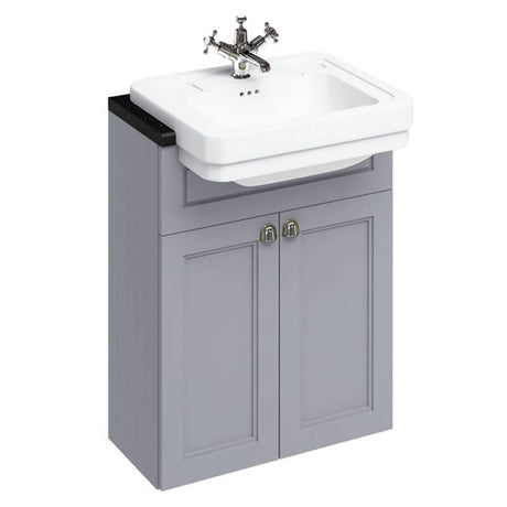 Burlington Grey Semi-Recessed 2 Door Basin Unit ONLY 600mm - F6BG