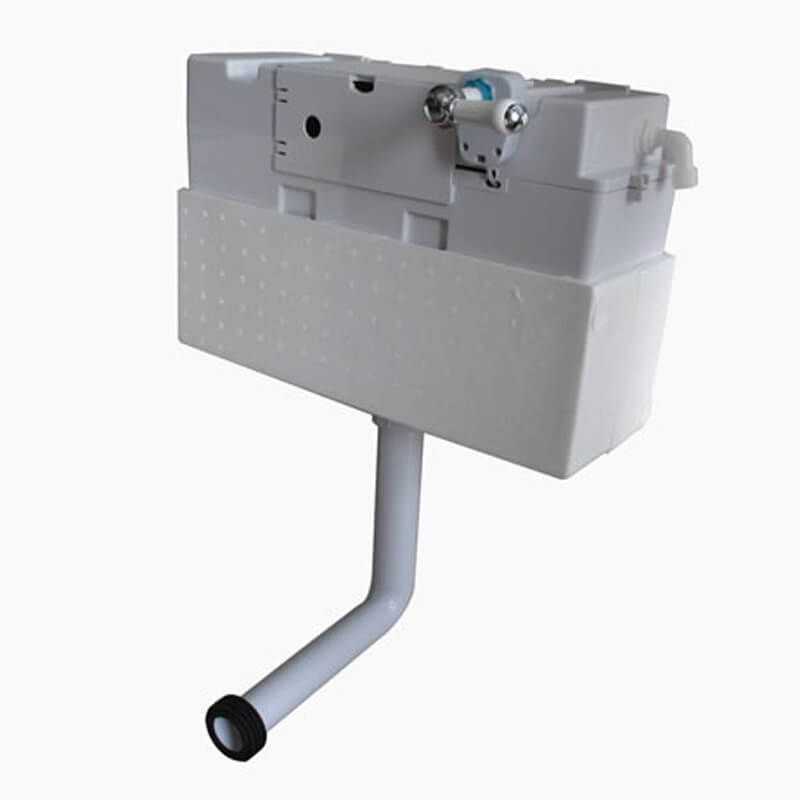 Burlington Front Top Access white concealed cistern with lever flush for bathroom installation
