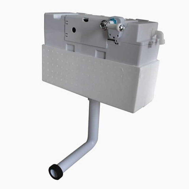 Burlington Front Top Access white concealed cistern with lever flush for bathroom installation