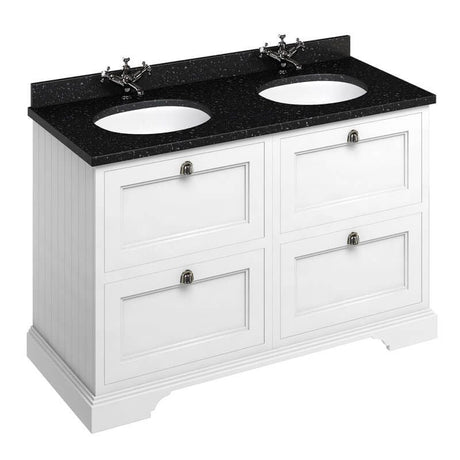 Burlington Matt White Freestanding 4 Drawer Vanity Unit ONLY 1300mm - FC10W