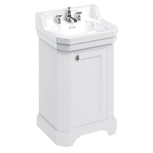 Burlington Matt White Freestanding Edwardian 1 Door Vanity Unit ONLY 560mm - FC12W