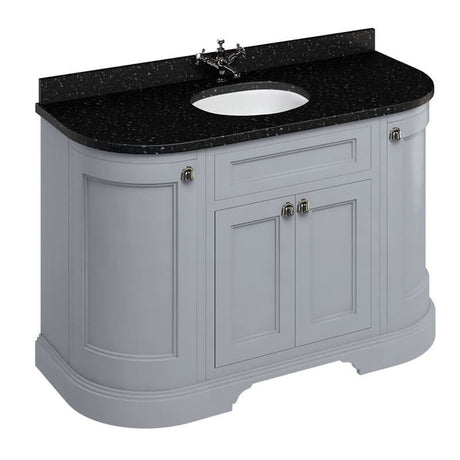 Burlington Grey Freestanding Curved 4 Door Vanity Unit ONLY 1340mm - FC1G