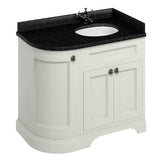 Burlington Sand Freestanding Right Hand Curved 3 Door Vanity Unit ONLY 1000mm - FC3S