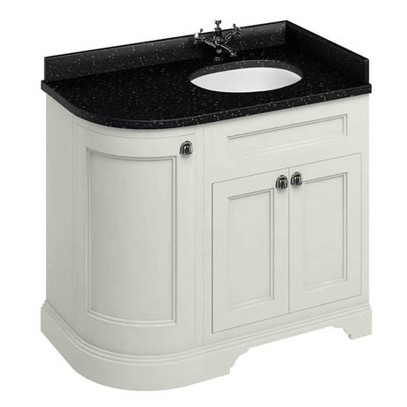 Burlington Sand Freestanding Right Hand Curved 3 Door Vanity Unit ONLY 1000mm - FC3S