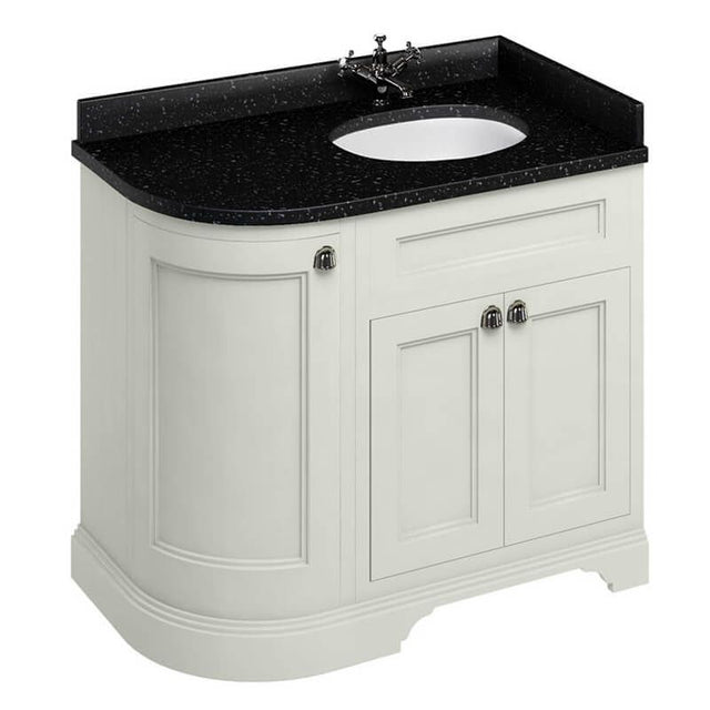 Burlington Sand Freestanding Right Hand Curved 3 Door Vanity Unit ONLY 1000mm - FC3S