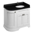 Burlington Matt White Freestanding Right Hand Curved 3 Door Vanity Unit ONLY 1000mm - FC3W
