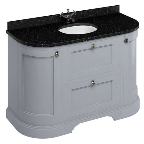 Burlington Grey Freestanding Curved 2 Door & 2 Drawer Vanity Unit ONLY 1340mm - FC4G