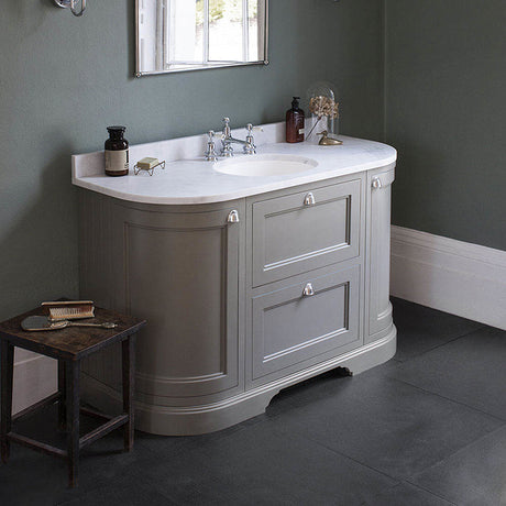 Burlington Grey Freestanding Curved 3 Door Left Hand Vanity Unit ONLY 1000mm - FC2G