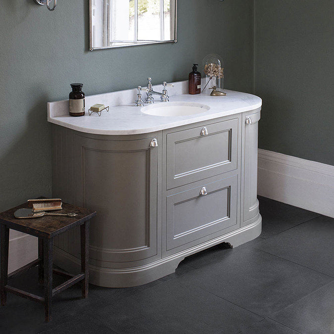 Burlington Matt White Freestanding Curved 2 Door & 2 Drawer Vanity Unit ONLY 1340mm - FC4W