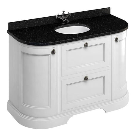 Burlington Matt White Freestanding Curved 2 Door & 2 Drawer Vanity Unit ONLY 1340mm - FC4W
