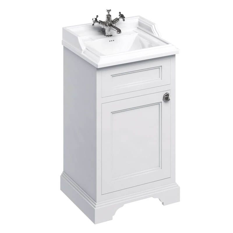 Burlington Matt White Freestanding 1 Door Vanity Unit ONLY 500mm - FC8W