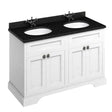 Burlington Matt White Freestanding 4 Door Vanity Unit ONLY 1300mm - FC9W