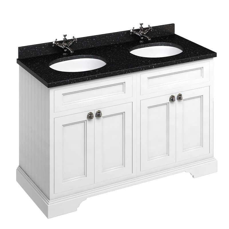 Burlington Matt White Freestanding 4 Door Vanity Unit ONLY 1300mm - FC9W