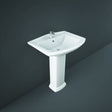 Rak Washington Basin 1 Tap Hole 650mm - White - WAS65BS1